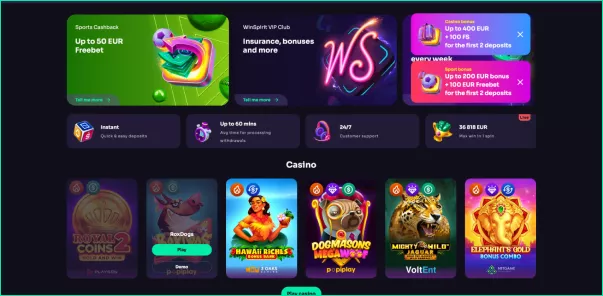 WinSpirit App play and collect your bonus